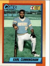 1990 Topps Baseball Cards Earl Cunningham Rookie Chicago Cubs #134