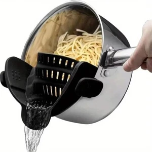 Passoire en Silicone Clipser Mailles Fines Égouttage Pâtes Légumes Casserole Bol - Picture 1 of 17