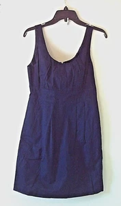 J Crew Damen marineblau ärmelloses Schichtkleid Gr. 6 plissiert gefüttert Karriere - Bild 1 von 7