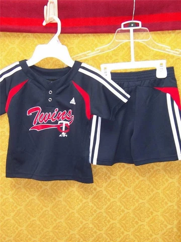 Minnesota Twins Jersey UNIFORM Set with Shorts adidas 24m 2T Baseball NWT $34 Cover
