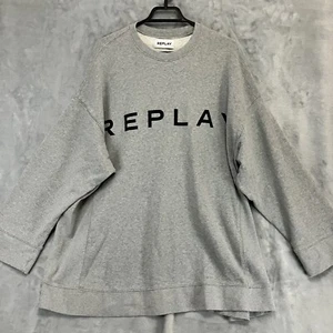 Replay Hall Of Fame graues Sweatshirt Logodruck Rundhalsausschnitt Herren Größe 2XL - Bild 1 von 8