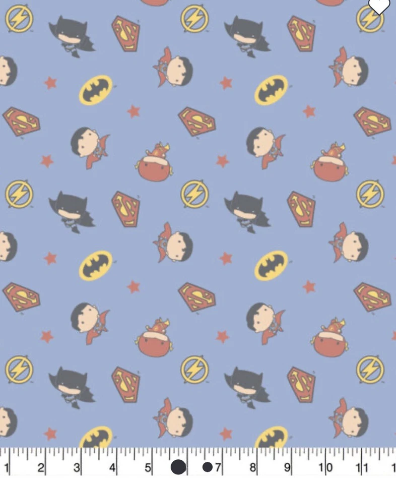 Tela de algodón flash Batman Superman de 1/4 yarda 9”x42” azul DC Boy Heroes Foto 1 de 1