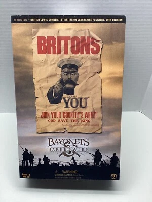 Bayonetas y alambre de púas Primera Guerra Mundial británico Lewis Gunner 1er Batallón 29ª División De colección Foto 1 de 4