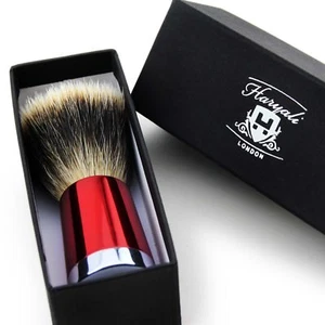 Men's 100% Synthetic Silver Tip Hair Shaving Brush in RED TAPPER Handle HARYALI - Picture 1 of 3