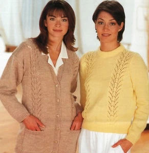 Ladies Cardigan and Sweater -Twin Set-Knitting Pattern DK 28-40" 1140 - Picture 1 of 4