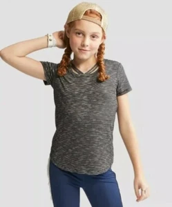 Girls' Short Sleeve Bar Front T-shirt - art class Black Stripe Size L(10/12) NWT - Picture 1 of 6