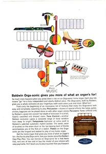 1963 Print Ad Baldwin Orga-Sonic gibt Ihnen mehr von dem, wofür eine Orgel ist! Illus - Bild 1 von 1