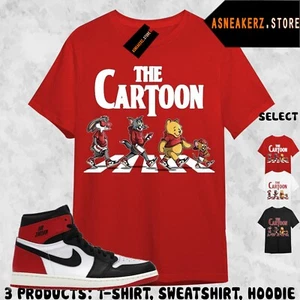Shirt To Match AJ 1 High OG Black Toe Reimagined Sneaker Tee The Cartoon Beatles - Picture 1 of 5