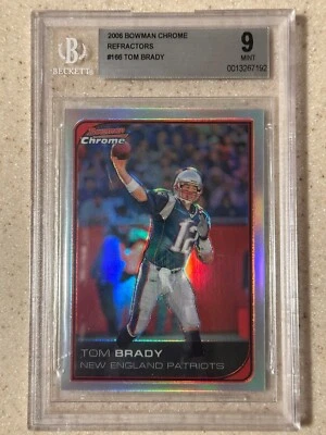 2006 Bowman Chrome Tom Brady Refractor #166 PSA 9 New England Patriots - Image 1 of 2
