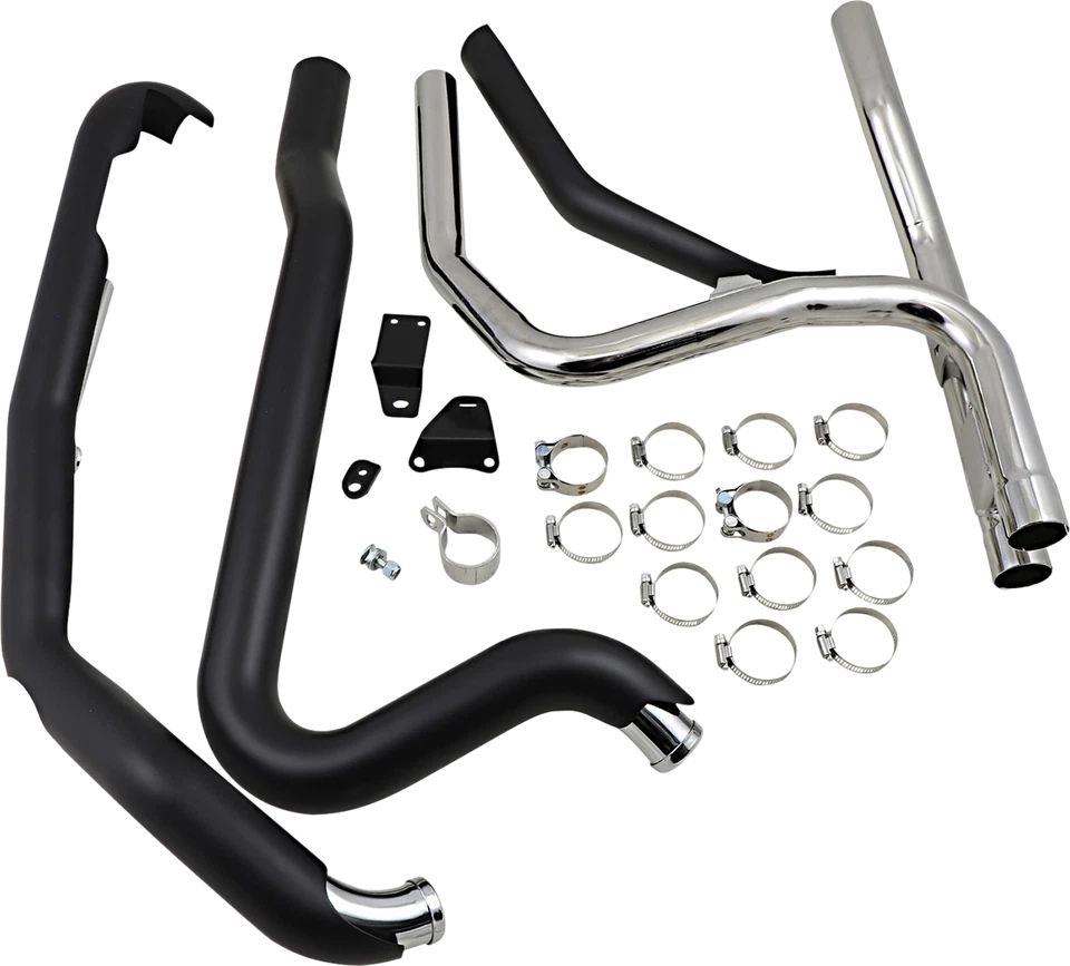 10-16 para Harley Tri Glide Ultra Classic FLHTCUTG Powerport tubos de cabeza dobles negros Foto 1 de 1