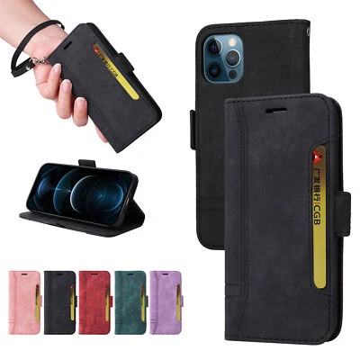 Flip Leather Card Wallet Phone Case for iPhone 11 13 12 14 Pro Max XR XS 7 8 SE - Image 1 of 4