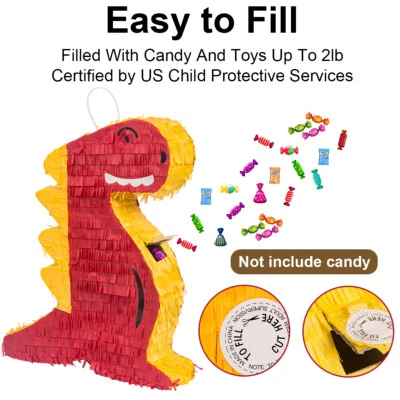 Dinosaur Pinata with Hanging Loop For Kids Birthday Mexican Pinata Cinco De Mayo - Image 1 of 4