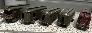 Lionel Prewar Standard Tinplate No. 8E Locomotive with 3 Car Passenger+Mail Set - Picture 1 of 9
