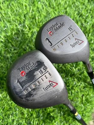 TaylorMade System2 MidSize 1W 10.5* 44” & 3W 15* 43” Flex Plus Graphite Shaft RH - Image 1 of 4