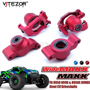 C-hubs Caster Steering Blocks Set & Bearing Fit Traxxas 1/10 Maxx V2 WideMaxx 4S - Picture 1 of 30