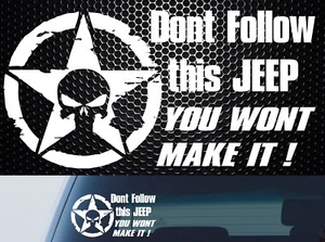 Jeep wrangler cherokee renegade 4x4 Sticker Punisher Skull Decal - Picture 1 of 6
