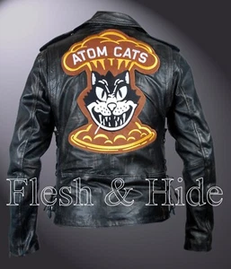 Distressed Atom Cats Echtleder Motorrad Gaming Greaser Jacke - Bild 1 von 8