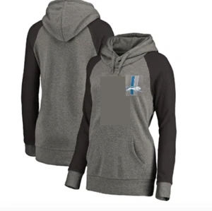 *NWT* DETROIT LIONS Fanatics VINTAGE LOGO Gray NFL Raglan Hoodie (Women's M) - Picture 1 of 6