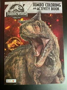 JURASSIC WORLD JUMBO FARBE UND AKTIVITÄTSBUCH NEU DINOSAURIER FLUCHT VON DER INSEL - Bild 1 von 2