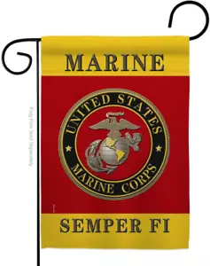 US Military Marine Corps USMC Semper Fi Flag Double-Sided Lawn Decoration Gift H - Picture 1 of 12
