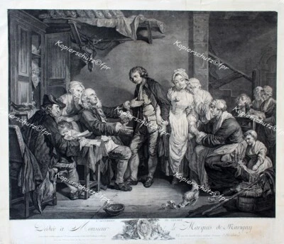 Jean-Baptiste Greuze Flipart Hochzeit Ehe Braut Vertrag Aussteuer Mitgift Notar - Bild 1 von 2