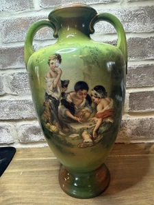 VINTAGE ROYAL WETTINA ÖSTERREICH 12" MELONENFRESSER DESIGN URNENVASE MIT GRIFF PREUSSEN - Bild 1 von 5