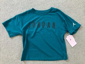 NWT Girl’s Nike Air Jordan Teal Short Sleeve T-Shirt Size M 10-12 Yrs. - Picture 1 of 7