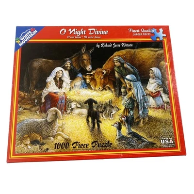 White Mountain O Night Divine Richard Watson 1000 Pieces Puzzle Complete - Image 1 of 3