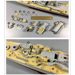 Holzdeck mit Trompeter 05313 Teil Passen für CY350027 1:350 Prinz Eugen - Picture 1 of 3