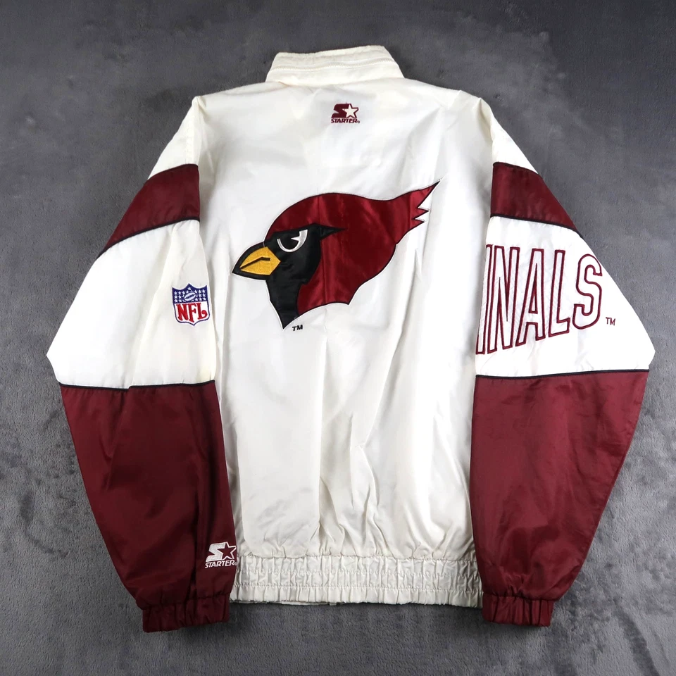 Chaqueta cortavientos vintage años 90 Starter NFL Arizona Cardinals para hombre L blanca cremallera Foto 1 de 4