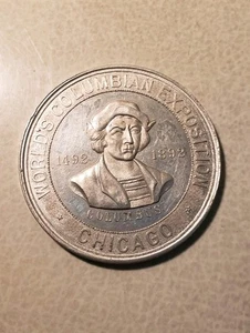 Antike 1893 Chicago Columbian Exposition Souvenir Medaille George Washington Pass - Bild 1 von 2