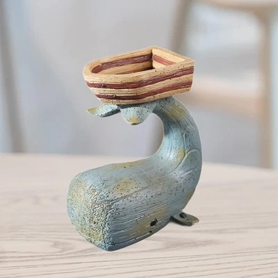 Escultura Ballena Decoración Náutica Rústica Decorativa Estilo Retro Mediterráneo Foto 1 de 4