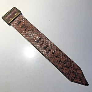 Vintage 1970s Leather Bund Strap 14+mm Leather Cuff Watchband Mens Bracelet - Picture 1 of 9