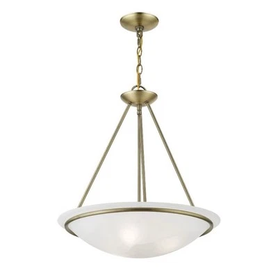 Livex Lighting Glass Shade 4826-07 Newburgh 3-Light Pendant, Bronze - Image 1 of 4