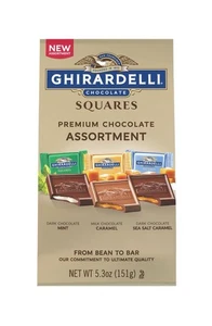 🟢 New Ghirardelli Squares Premium Chocolate Assortment Mint Dark Caramel 5.3oz - Picture 1 of 2