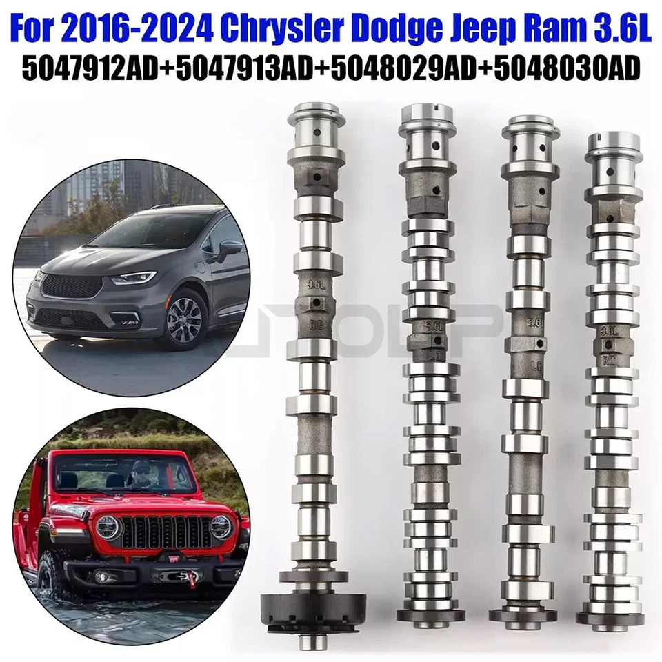 Árbol de levas de admisión y escape derecho/izquierdo para Jeep Dodge Chrysler Ram 2016-2024 3,6 L Foto 1 de 2