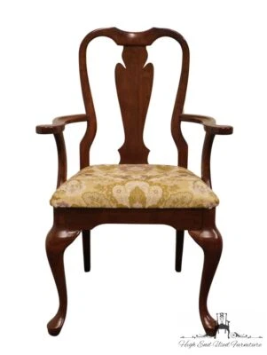 CRESENT FURNITURE Solid Cherry Traditional Queen Anne Style Dining Arm Chair - Image 1 of 4