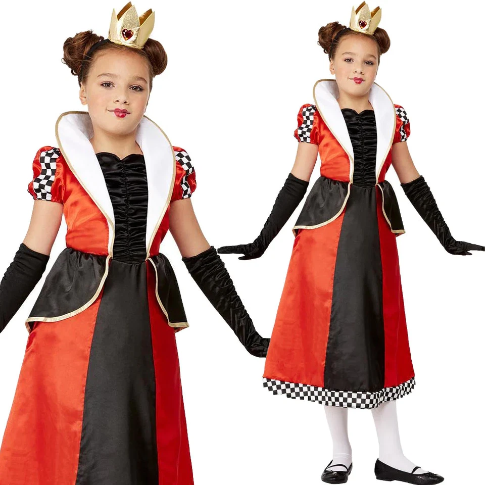 Robe De Fête Pour Fille Reine De Cœurs Alice Au Pays Des Merveilles - Photo 1/1