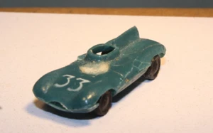 1950s Jaguar D-Type Racing Car Marx Toys Hong Kong Rare Black Wheels - Picture 1 of 5