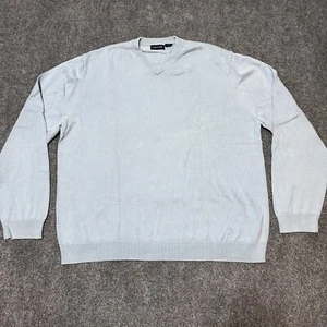 Structure Sweater Mens Extra Large Blue Cotton V-Neck Pullover Ribbed Hem Cuffs - Picture 1 of 12