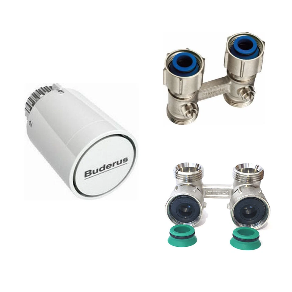 Buderus Thermostatkopf und Hahnblock für VC/VCM Ventil-Heizkörper Zubehörpaket - Bild 1 von 1