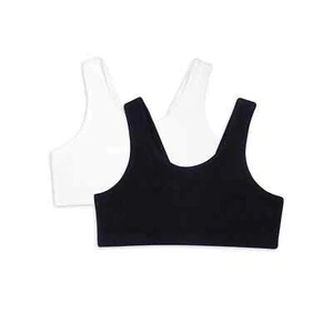 2-Pack Wonder Nation Pullover Scoop Bralette Girls 28 Black/White Scooped Neck - Picture 1 of 3