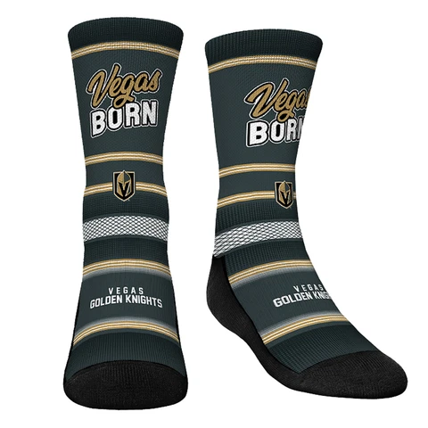 Youth Rock Em Socks Vegas Golden Knights Team Slogan Crew Socks Cover