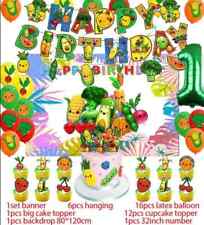 Hey Bear Topper Fruit Sensory Birthday Party Decoration Banner Balloon Backdrop