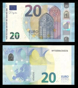 European Union 2015 20 Euro Prefix "R" Sign Lagarde UNC - Picture 1 of 3