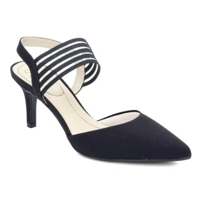 Life Stride 女式 9 M 黑色露背尖头高跟鞋展示 GS6 — 第 1/4 张图片