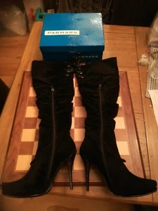 Parmars Boxed Sexy SUEDE STILETTO HEEL Boots Size 8 UK NEW Boxed - Picture 1 of 10