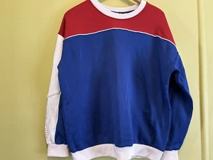 Rusty Long Sleeved Red Blue & White retro Styled Top Large - Picture 1 of 3