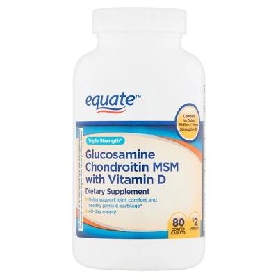 Equate Glucosamina Condroitina MSM + Cápsulas Revestidas de Vitamina D 80 Ct Articulações Ósseas+ - Imagem 1 de 3