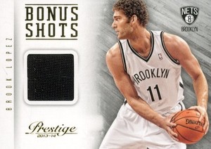 2013-14 Prestige Bonus Shots Materials Basketball Card #14 Brook Lopez Jersey